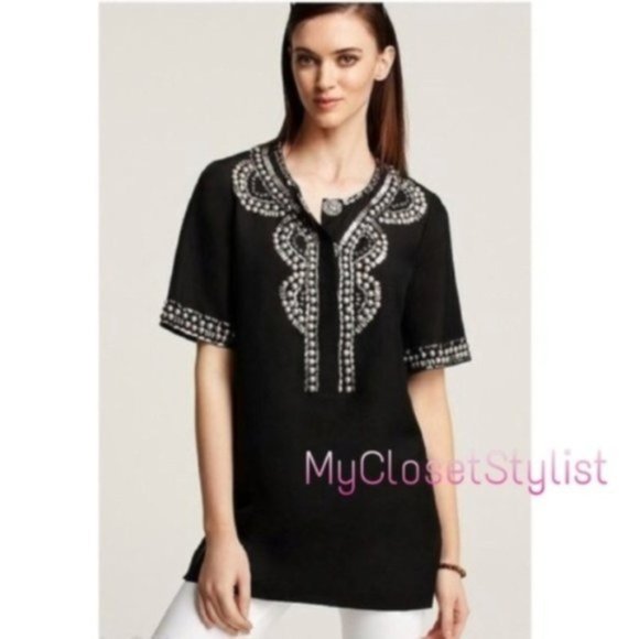 Elie Tahari STUDDED NWT $358 Black Top! RARE XS-S - Picture 1 of 4